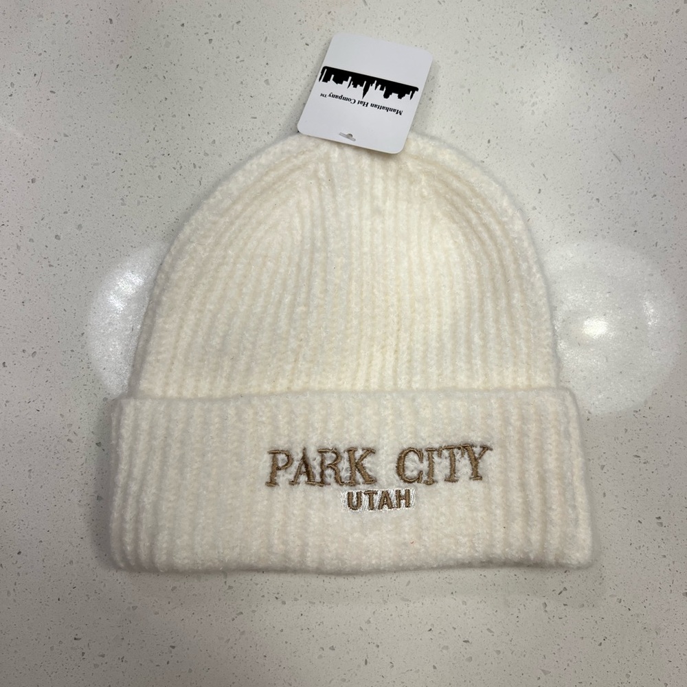 Park City Utah Ribbed Beanie - Cream